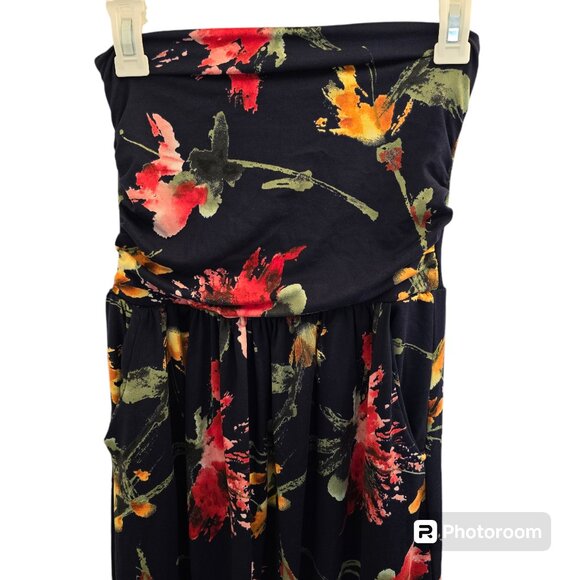 Rags & Coutures Strapless Floral Bandeau Dress Size Small - Picture 3 of 6